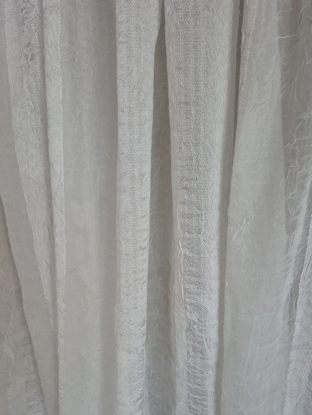 Two Long White Semi Sheer Curtain Panel 56x84 (112x84)